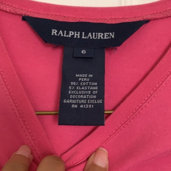 Girls pink  Ralph Lauren long sleeve polo - Picture 3 of 4